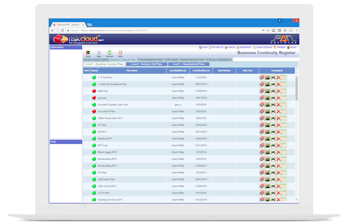 Riskware business continuity managers